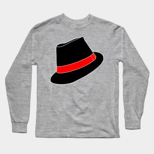 Classic Black Fedora Hat Long Sleeve T-Shirt